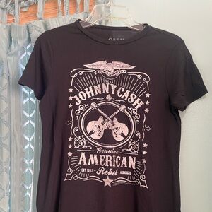 Johnny Cash Black Graphic T-Shirt